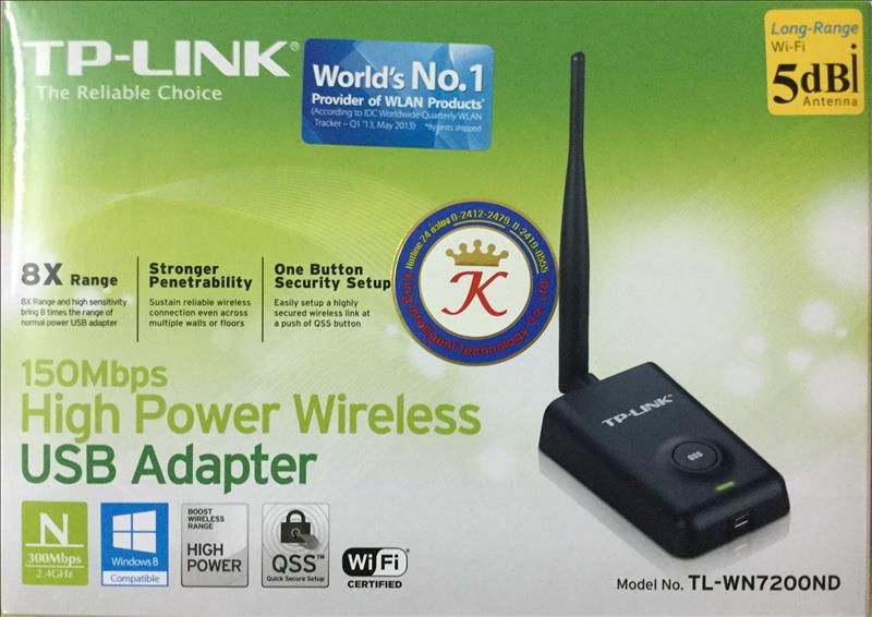 ตัวช่วยรับสัญญาณ Wifi ระยะรับสัญญาณ 1 กม. Tp-Link Tl-Wn7200Nd 150Mbps High  Power Wireless Usb Adapter | ประมูลสินค้าใหม่ Taradnud24